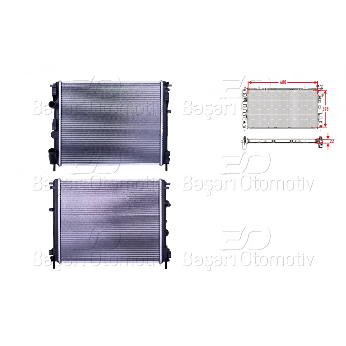 SU RADYATORU BRAZING MT 480X398X22 RENAULT CLIO KANGOO SYMBOL 1.5 DCI 01 >
