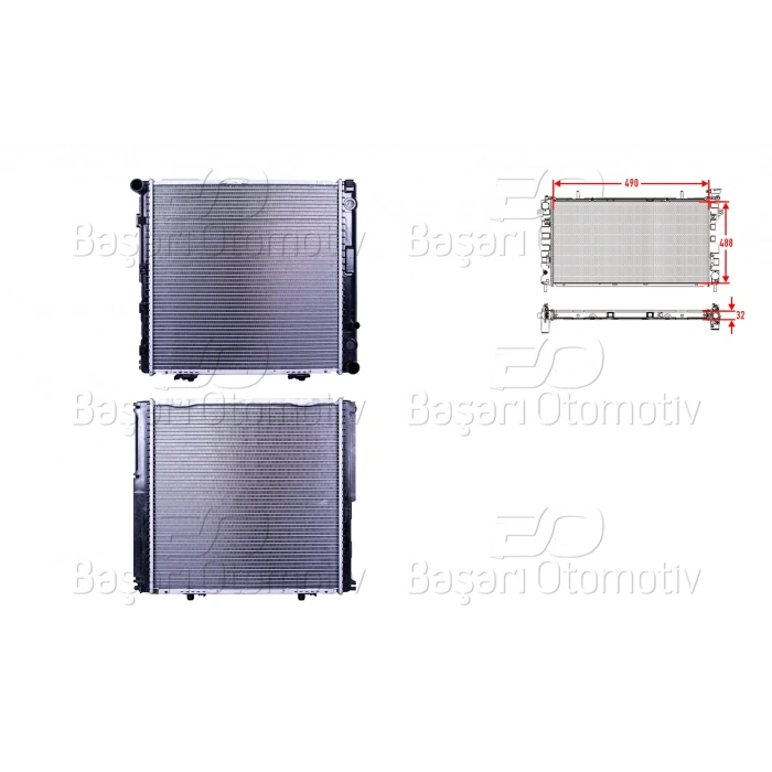 SU RADYATORU BRAZING MT 490X488X32 MERCEDES-BENZ W124 E200 93>