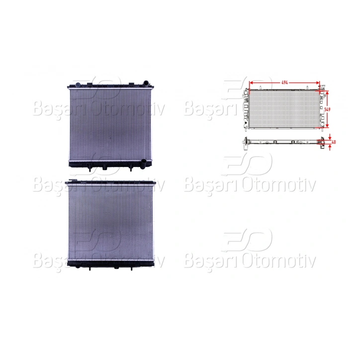 SU RADYATORU BRAZING MT 494X549X40 RANGE ROVER 4.0. 4.6 99-02