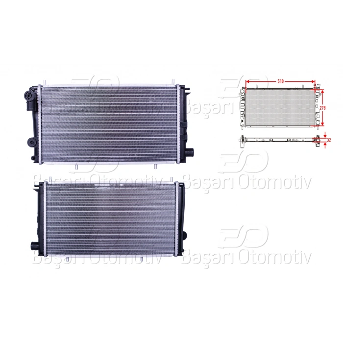 SU RADYATORU BRAZING MT 510X278X32 MM CITROEN C15 DIZEL 94>