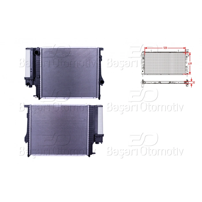 SU RADYATORU BRAZING MT 520X439X32 BMW E39 5.20I 5.23I 5.28I 95 >