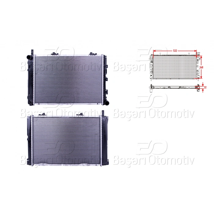SU RADYATORU BRAZING MT 532X368X32 MERCEDES-BENZ W124 200E 84>