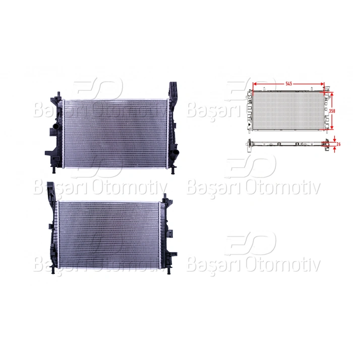 SU RADYATORU BRAZING MT 545X358X26 FORD FOCUS 11> 1.0 ECOBOOST11>