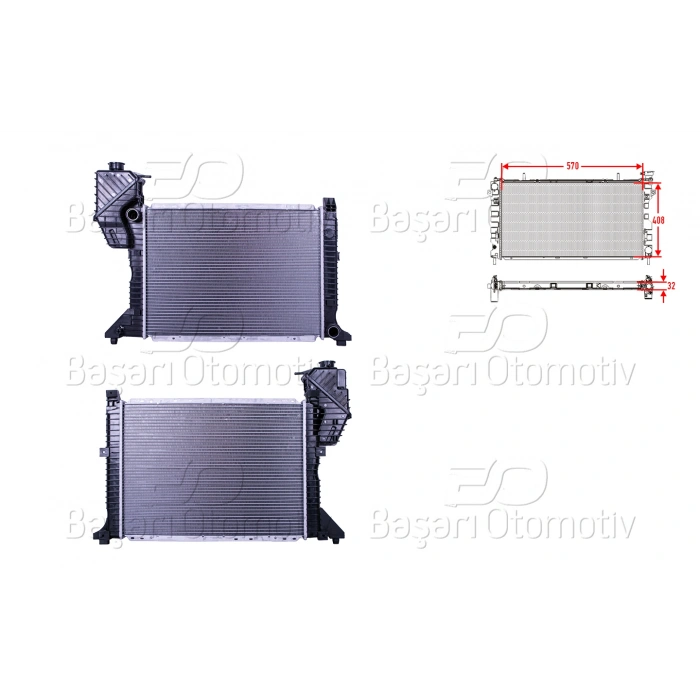 SU RADYATORU BRAZING MT 570X408X32 MERCEDES-BENZ SPRINTER 2-T B901. B902. 3-T B903. 4-T B904 95-06