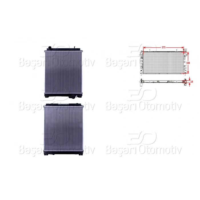 SU RADYATORU BRAZING MT 575X508X48 CERCEVESIZ MITSUBISHI FUSO CANTER 3.0 5.5 TON 13>/ TEMSA PRESTIGE 10>
