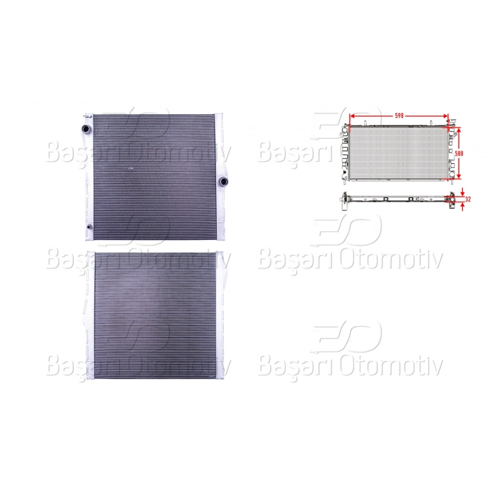 SU RADYATORU BRAZING MT 598X588X32 BMW X5. X6 E70. E71 3.0SI. 4.8I 06-10
