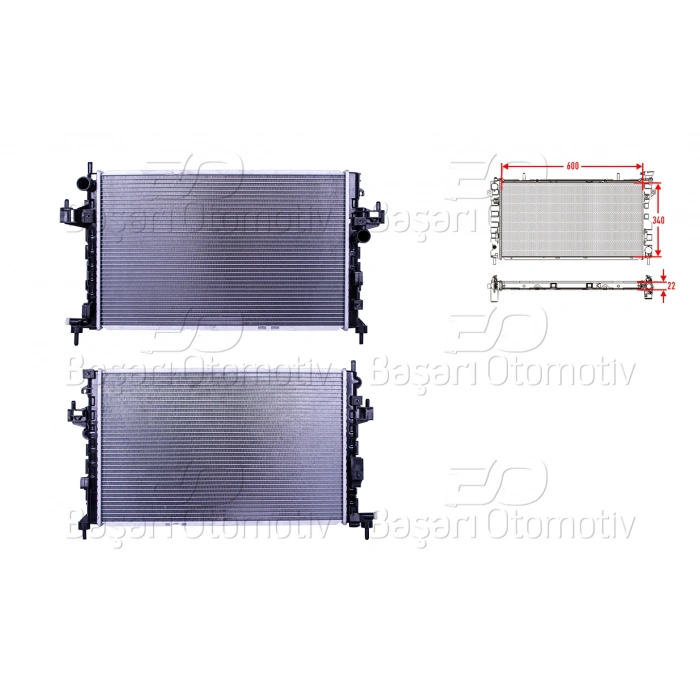 SU RADYATORU BRAZING MT 600X340X22 OPEL CORSA C 1.3-1.7CTD 03>
