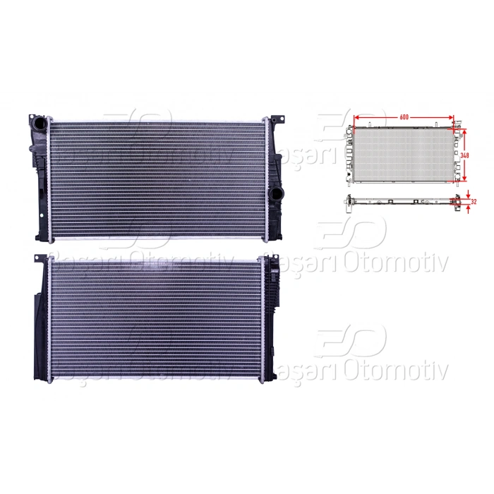 SU RADYATORU BRAZING MT 600X348X32 BMW F20.F21 1.14-1.16-1.18-1.20 BENZIN. DIZEL MAN