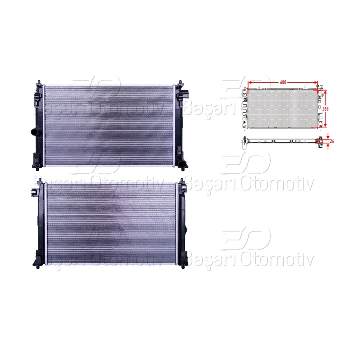SU RADYATORU BRAZING MT 600X368X26 TOYOTA COROLLA (E21) 1.6 VVVTI 19>