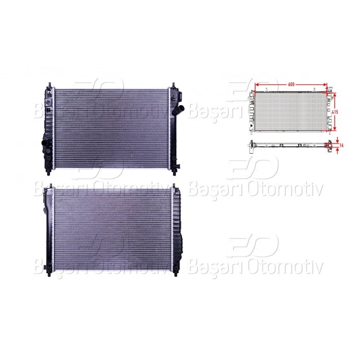 SU RADYATORU BRAZING MT 600X418X16 CHEVROLET AVEO 1.2 08>