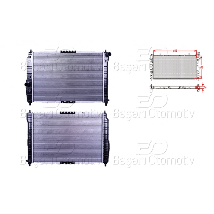 SU RADYATORU BRAZING MT 600X418X16 CHEVROLET KALOS AVEO 1.4 16V MAN.DOHC 02>