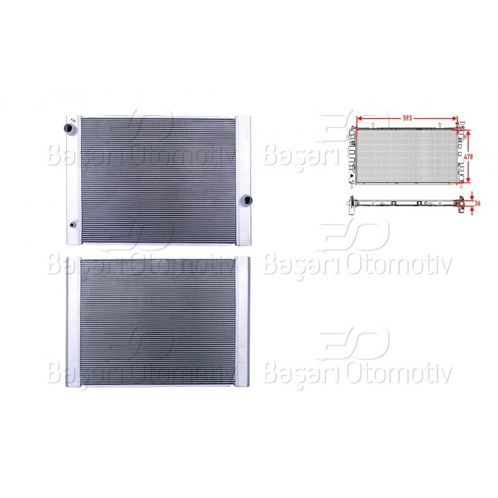 SU RADYATORU BRAZING MT 600X486X26 BMW E60 5.45