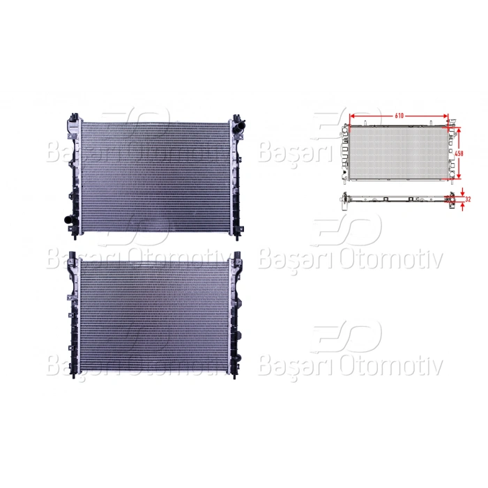 SU RADYATORU BRAZING MT 610X458X32 FREELANDER1 L314 1.8. 1.8I 16V 4X4. 2.5 V6. 2.0TD4 4X4 98-06