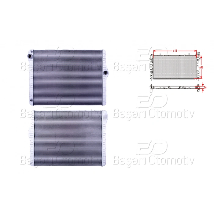 SU RADYATORU BRAZING MT 613X486X26 BMW 5 (F10) 523i-528i-530i 09-13/ 7 (F01) 730i 09-15