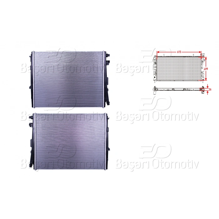SU RADYATORU BRAZING MT 615X499X26 (EK RADYATOR) BMW 3 (G20) 320i -330i 19>/ 4 (G22) 420i-430i 20>/ Z4 (G29) 2.0i-3.0i 18>
