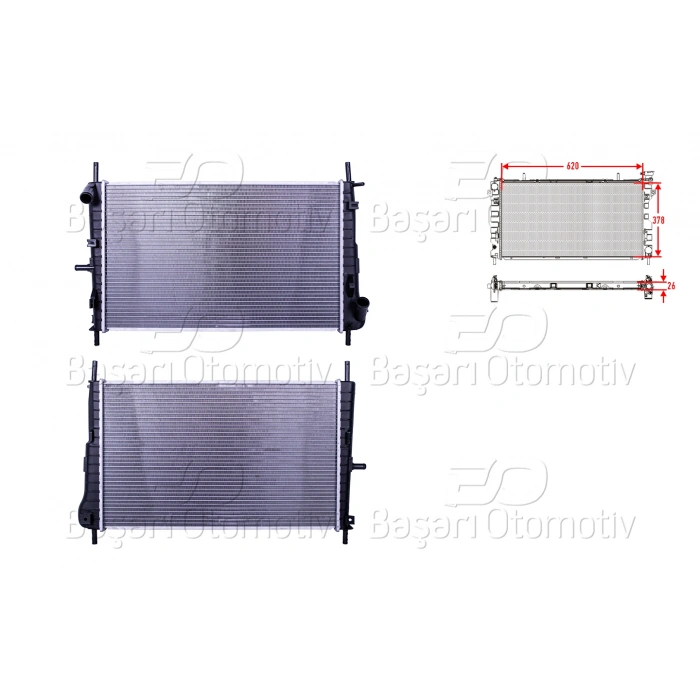 SU RADYATORU BRAZING MT 620X378X26 FORD MONDEO 3 2.0i-2.0 TDCI 00-07