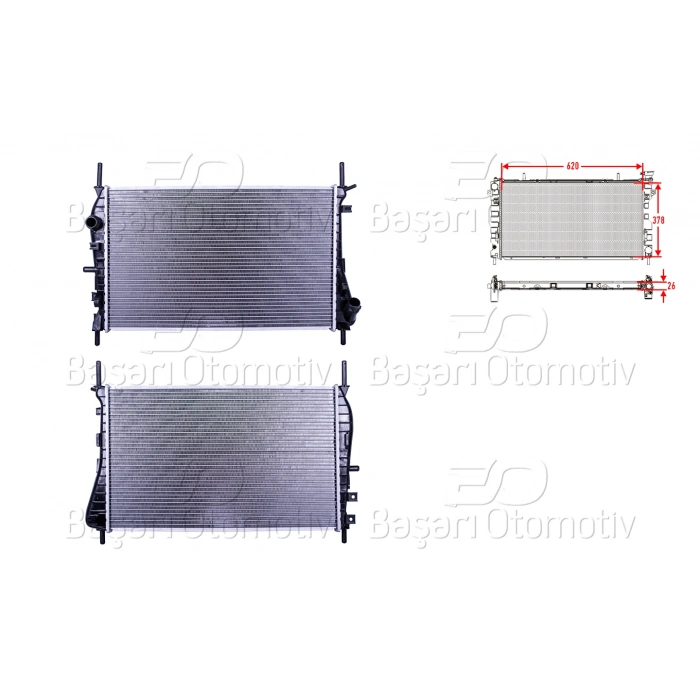 SU RADYATORU BRAZING MT 620X378X26 MM FORD MONDEO 2.0TDCI 00>
