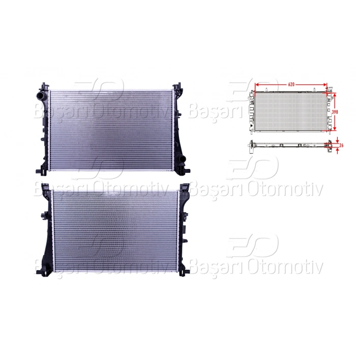SU RADYATORU BRAZING MT 620X398X26 FIAT EGEA (356_, 357_) 1.4 16-20