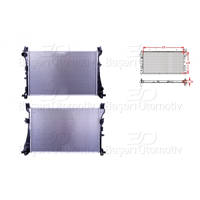 SU RADYATORU BRAZING MT 620X398X26 FIAT500L 0.9. 1.3MJET. 1.6MJET