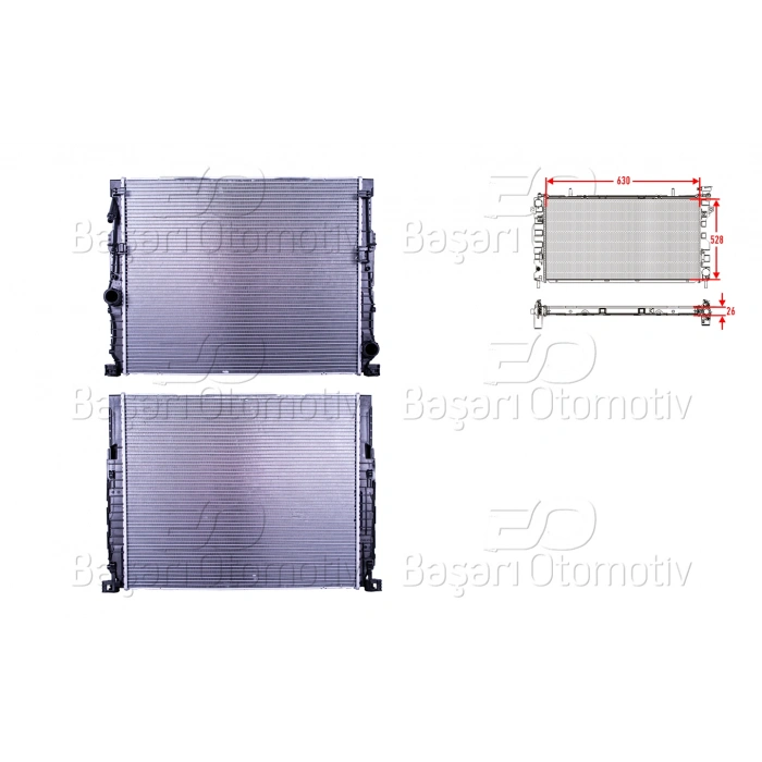 SU RADYATORU BRAZING MT 630X528X26 BMW 5 (G30) 520i-530i-540i 16-20/ 6 GT (G32) 630i-640i 17-20/ 7 (G11) 730i-740i 15-19