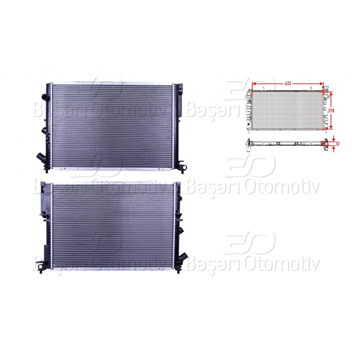 SU RADYATORU BRAZING MT 634X438X32 RENAULT LAGUNA 1.8-2.0-2.2D 93-01/ ESPACE 3.0 96-02