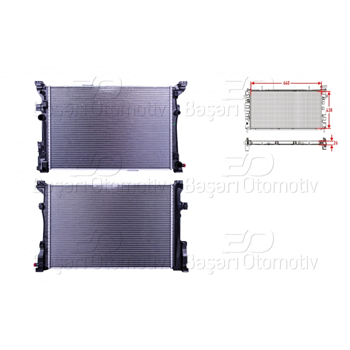 SU RADYATORU BRAZING MT 640X438X26 MERCEDES-BENZ GLA. CLA 200. CLA 180D. A160. A180. A200. B180. B200BENZIN. DIZEL
