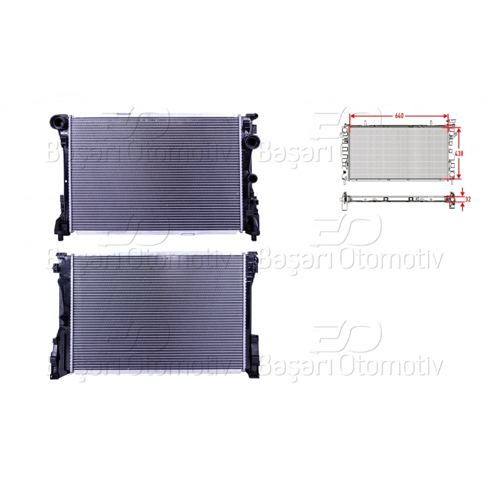 SU RADYATORU BRAZING MT 640X438X32 MERCEDES BENZ W204 C218 W212 A207 R172 220 CDI 07-14