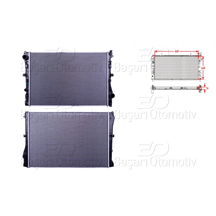 SU RADYATORU BRAZING MT 640X448X16 MERCEDES-BENZ C SERISI. E SERISI 205. 213 KASA / W205 14>BENZIN/DIZEL