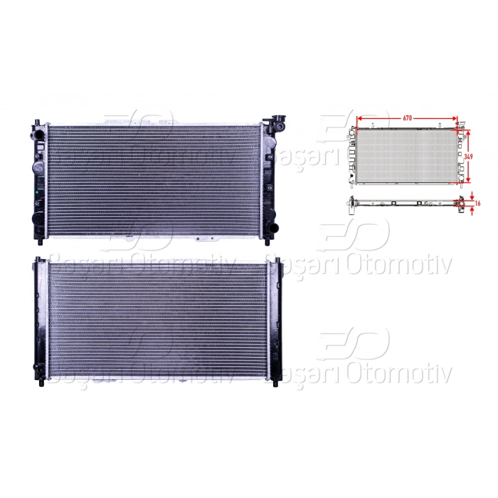 SU RADYATORU BRAZING MT 670X349 X16 MAZDA 323 LANTIS 94-98