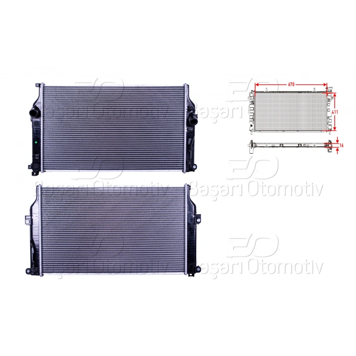 SU RADYATORU BRAZING MT 670X411X16 MM TOYOTA RAV4 2.0D-4D. 2.2D-4D MAN. 13>