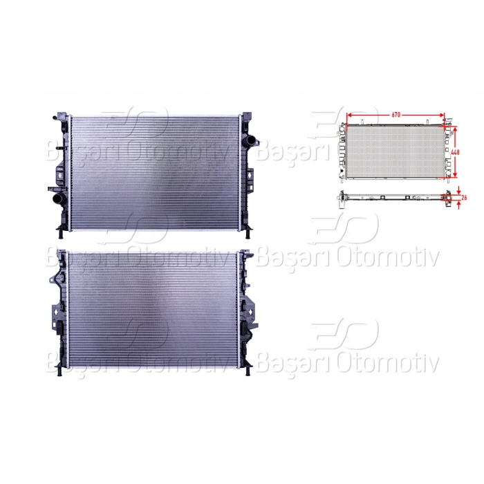 SU RADYATORU BRAZING MT 670X448X26 FORD KUGA 2 (DM2) 1.6 12-15