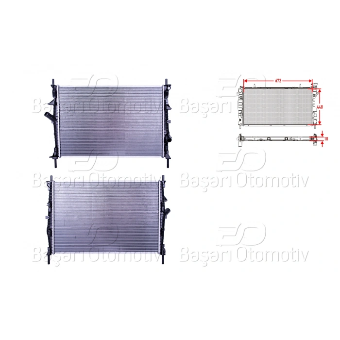 SU RADYATORU BRAZING MT 672X448X18 FORD TRANSIT (V347) 2.2-2.4 TDCI 06-14/ TRANSIT TOURNEO 2.2 TDCI 06-14
