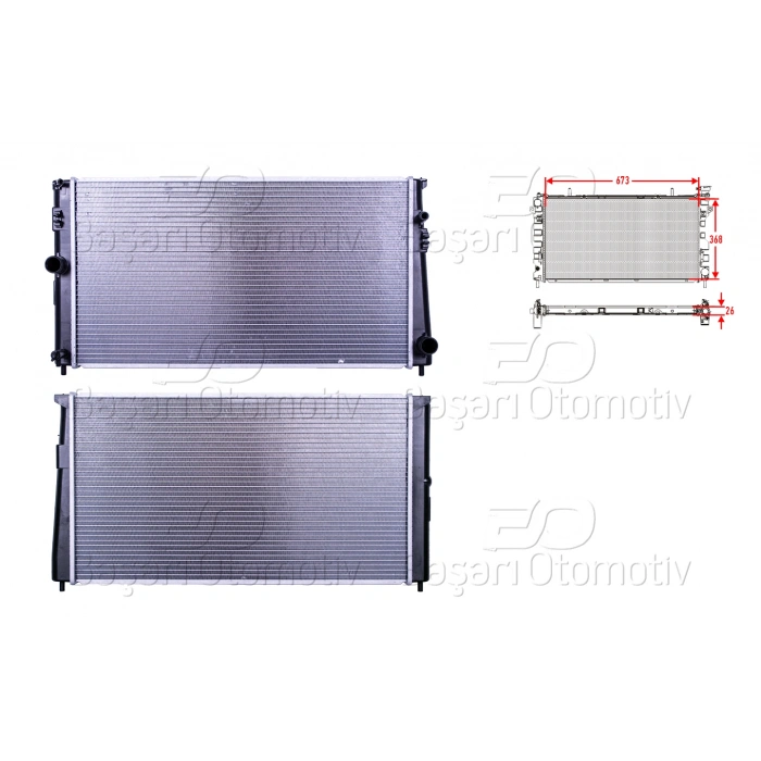 SU RADYATORU BRAZING MT 673X368X26 TOYOTA COROLLA (E21) 1.2 T 17>