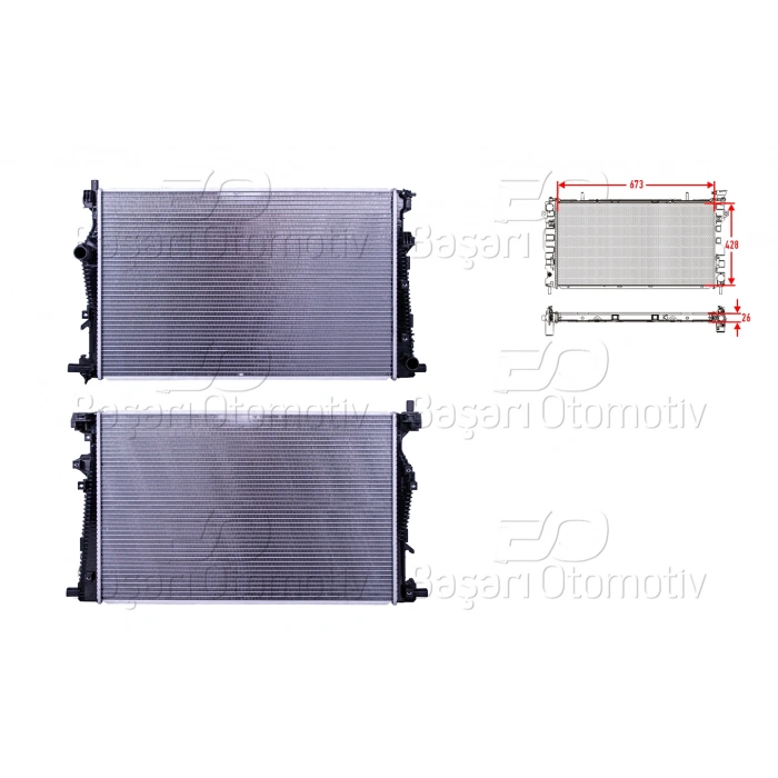 SU RADYATORU BRAZING MT 673X428X26 JEEP CHEROKEE (KL) 2.0-2.2 CRD-2.4-3.2 18>