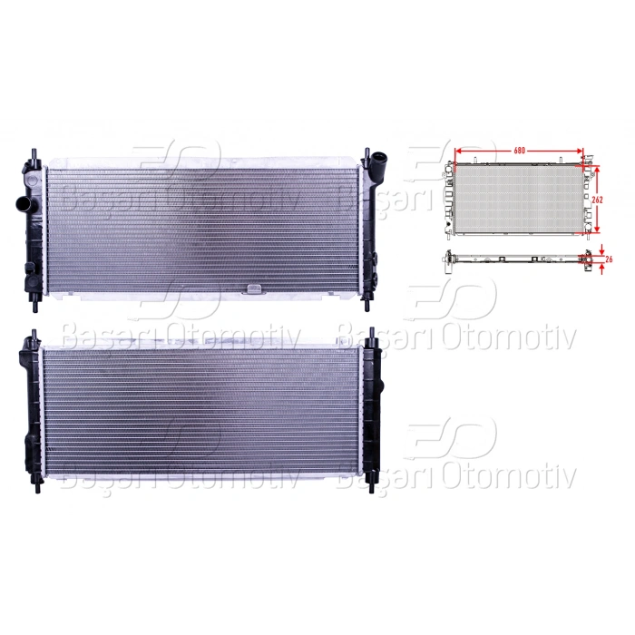 SU RADYATORU BRAZING MT 680X262X26 OPEL CORSA B. TIGRA 1.4. 1.6 93>