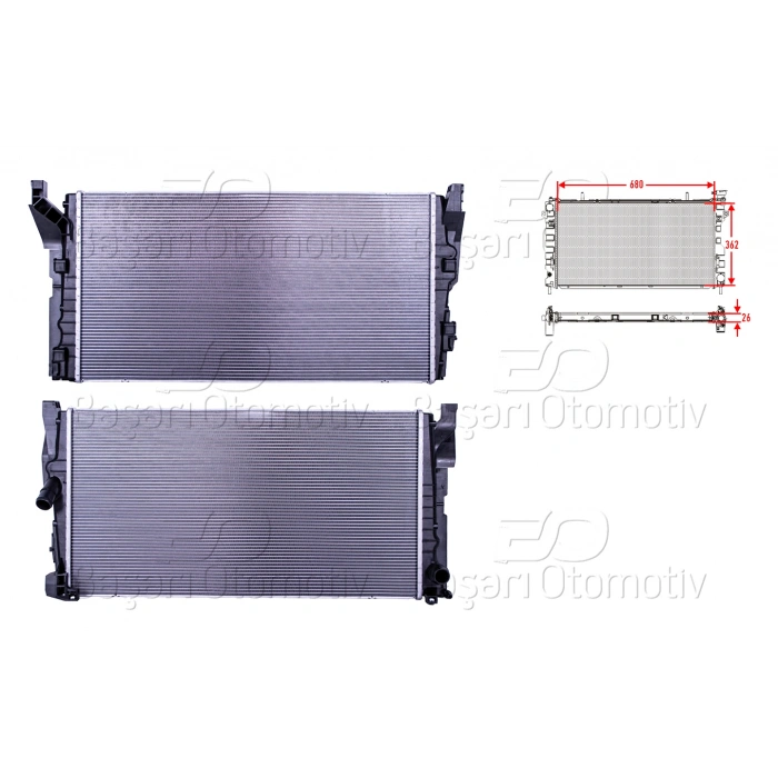 SU RADYATORU BRAZING MT 680X3624X26 BMW 2 SERISI 216I.218I F45.F46. MINI F55.F56.F57.F60 1.5 . X1 F48 BENZIN
