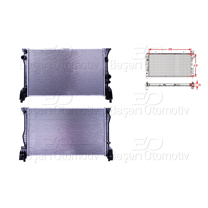 SU RADYATORU BRAZING MT 690X418X26 MERCEDES-BENZ VITO 119 BLUETEC 114CDI. 116CDI 14>