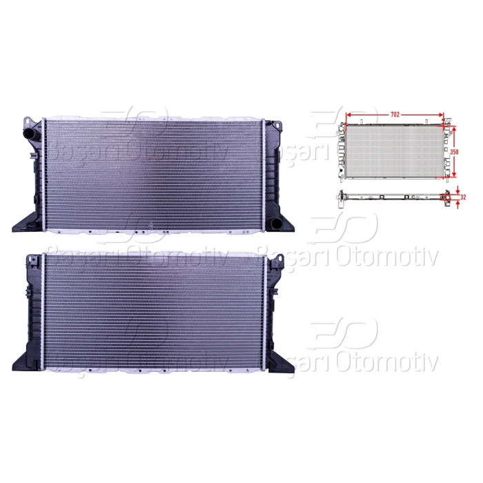 SU RADYATORU BRAZING MT 702X358X32 MM FORD TRANSIT2.5TD 94-00 KLIMASIZ