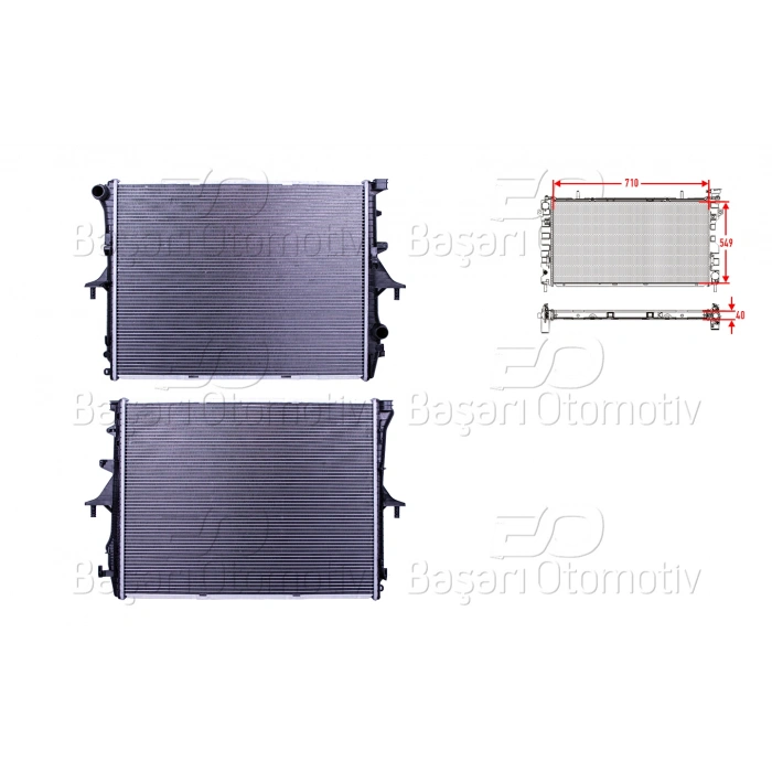 SU RADYATORU BRAZING MT 710X549X40 MM VW TOUAREG 3.0TDI BKS 02-10. AUDI Q7 3.0TDI 05-15 PORSCHE CAYENNE 3.0TDI. 3.2 03-10