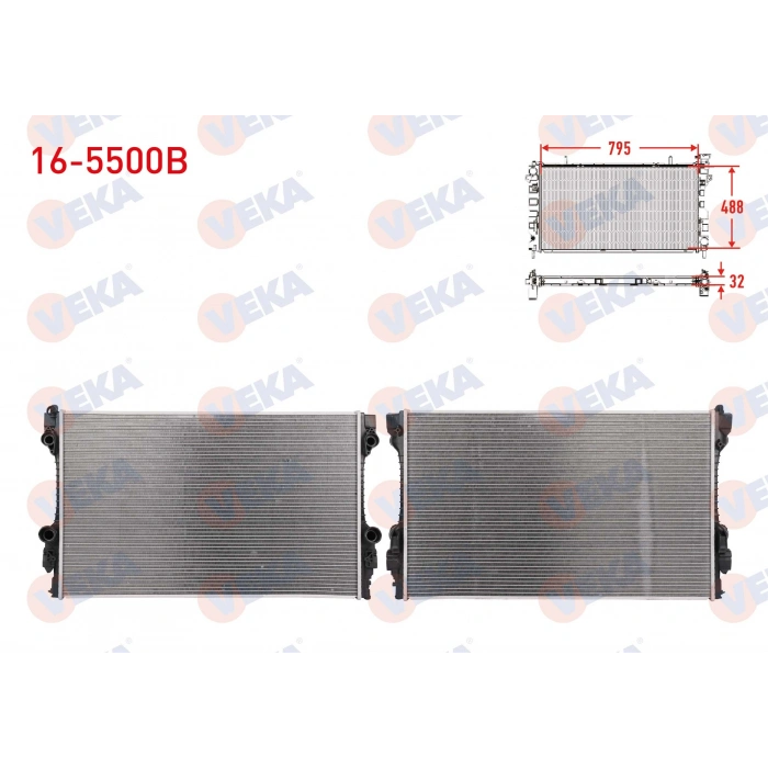 SU RADYATORU BRAZING MT 795X502X32 PORSCHE PANAMERA (970) 3.0-3.0 HYBRID-3.6-4.8 10-13/ PANAMERA (971) 2.9 HYBRID 16>/ CAYENNE (92A) 3.0 HYBRID 11-17