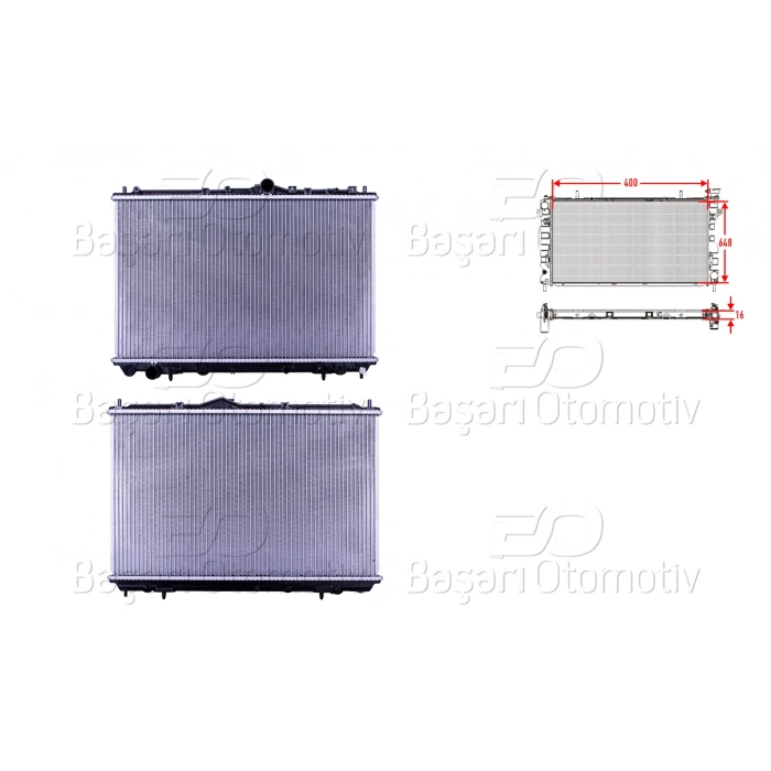 SU RADYATORU BRAZING MT-AT 400X648X16 VOLVO S40 1.6I. 1.8I. 2.0I 95-04
