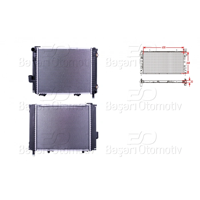 SU RADYATORU BRAZING MT-AT 450X368X32 MERCEDES-BENZ W124 260E 87>