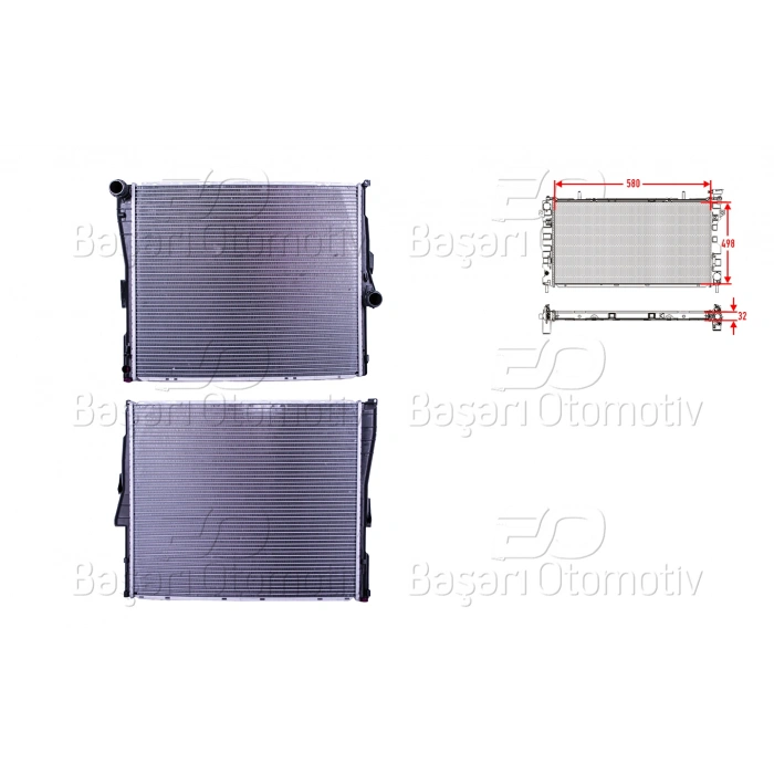 SU RADYATORU BRAZING MT-AT 580X498X32 BMW X3 E83 03-06. E83 LCI 07-10