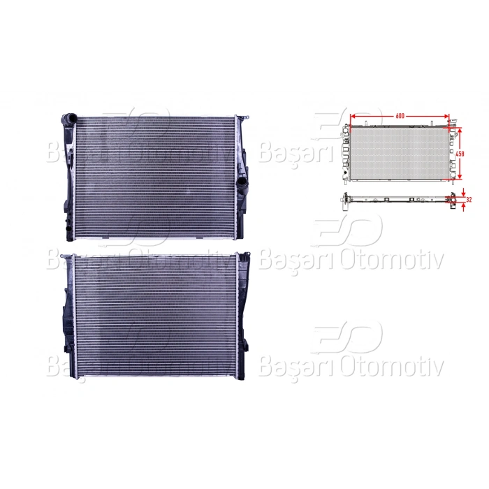 SU RADYATORU BRAZING MT-AT 600X458X32 TAHLIYESIZ BMW E90/E87 BENZIN
