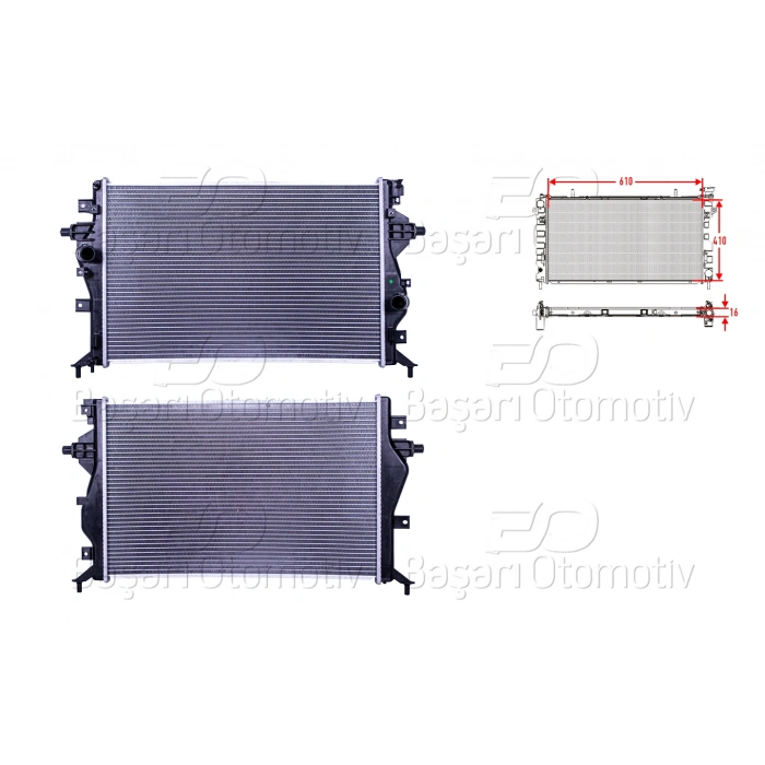 SU RADYATORU BRAZING MT-AT 610X410X16 KIA CEED COMBI VAN NIRO XCEED 1.6 GDI 16 >