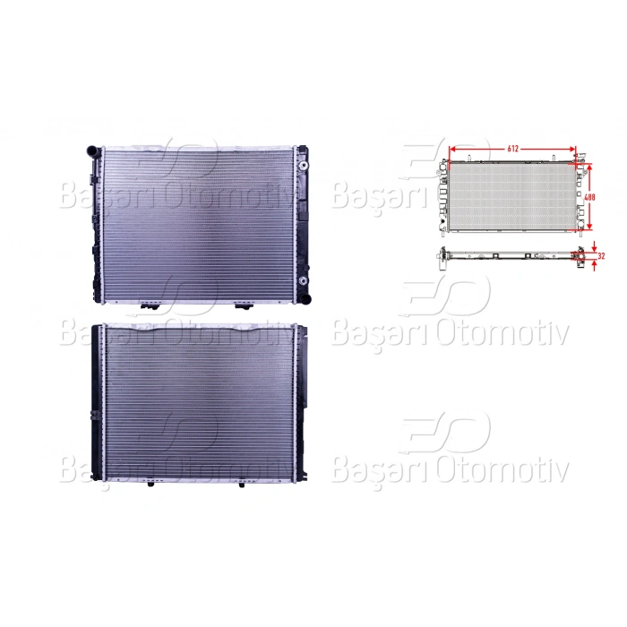 SU RADYATORU BRAZING MT-AT 612X488X32 MERCEDES-BENZ W124 E300TD 93>