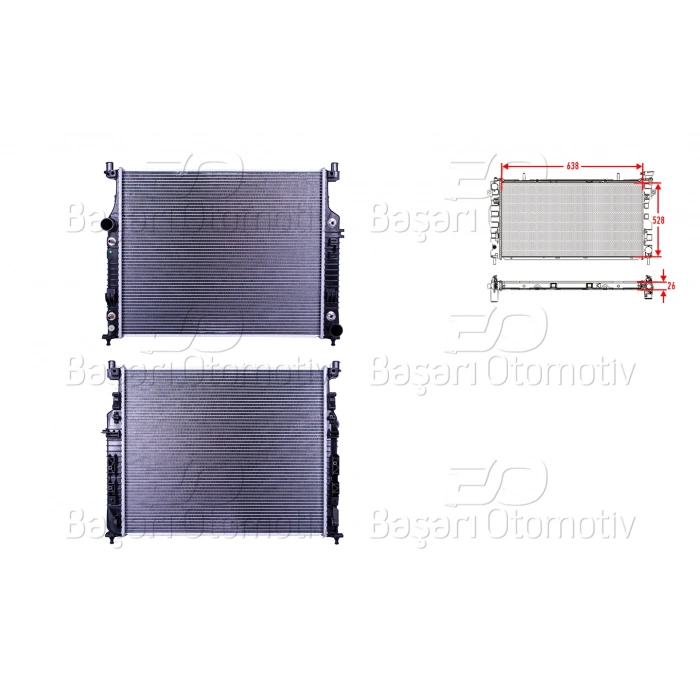 SU RADYATORU BRAZING MT-AT 638X528X26 MERCEDES-BENZ ML280CDI. ML320CDI 09>