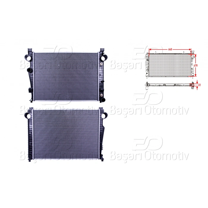 SU RADYATORU BRAZING MT-AT 640X478X22 MERCEDES-BENZ S280. S320 98>