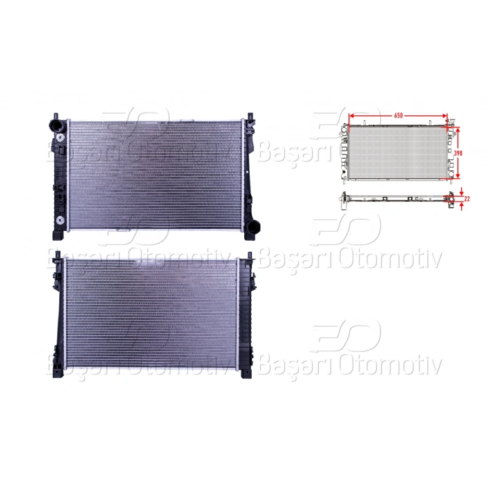 SU RADYATORU BRAZING MT-AT 650X398X26 MM MERCEDES-BENZ 203 C200 01>