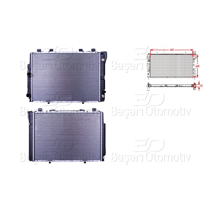 SU RADYATORU BRAZING MT-AT 665X468X32 MERCEDES-BENZ W140 300E 91>